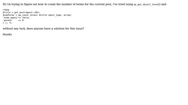Wordpress: How to count the current posts terms? смотреть онлайн