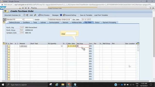Unit 2 Exercise 4 Purchase Order Entry Basic 2 Create a purchase order смотреть онлайн