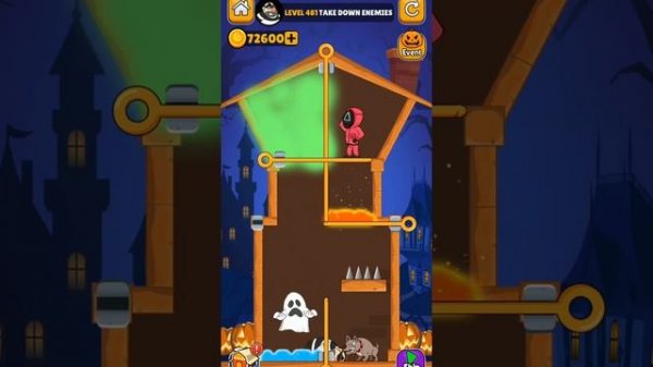Home Pin Level 478 -487 (Save The Girl ) with SQUID GAME guard