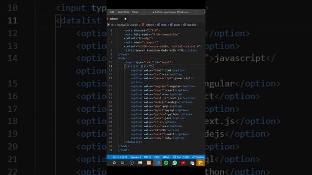 How To Add Search Function Only Using HTML | HTML Datalist | HTML Search | HTML input смотреть онлайн