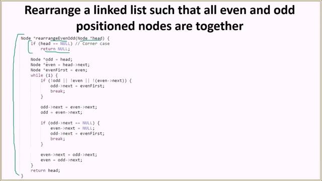 Rearrange a linked list such that all even and odd positioned nodes are together | GeeksforGeeks смотреть онлайн