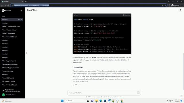 python 3 typecode смотреть онлайн