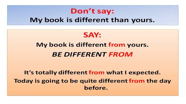 Урок 4: Different Than Or Different From?