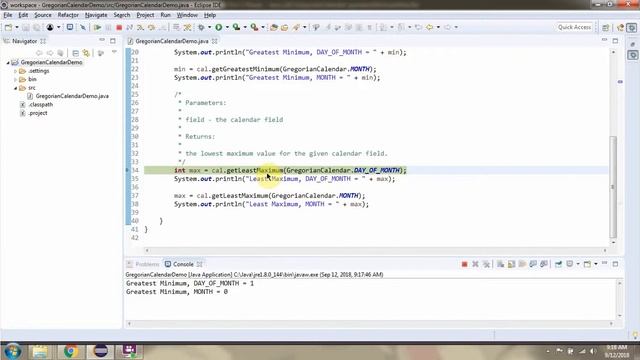 How to use getGreatestMinimum(int field) and getLeastMaximum(int field) methods of GregorianCalenda смотреть онлайн