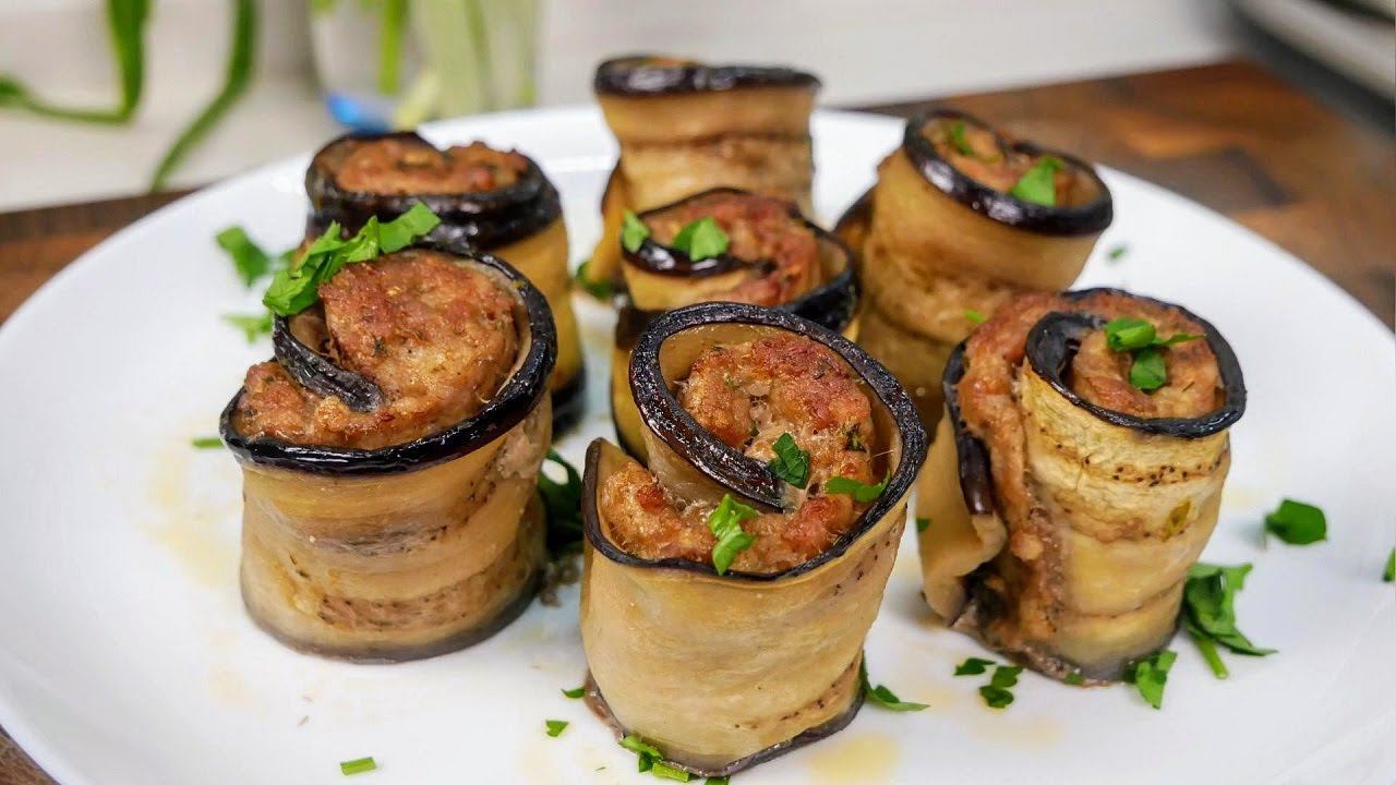 Рулетики из БАКЛАЖАН с мясной начинкой, цыганка готовит. смотреть онлайн
