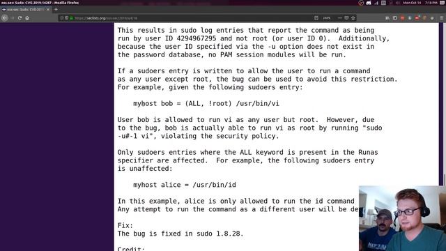 CVE-2019-14287 SUDO Bug [under 1.8.28] смотреть онлайн