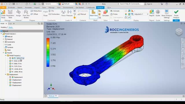 43 Análisis Modal Solidworks vs Inventor vs Ansys - Simulación смотреть онлайн