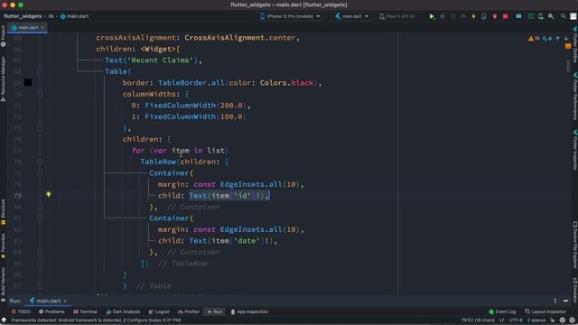Flutter Table | TableRow From List With for Loop смотреть онлайн