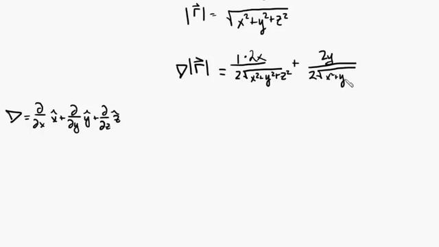 Gradient of the magnitude of the position vector: смотреть онлайн