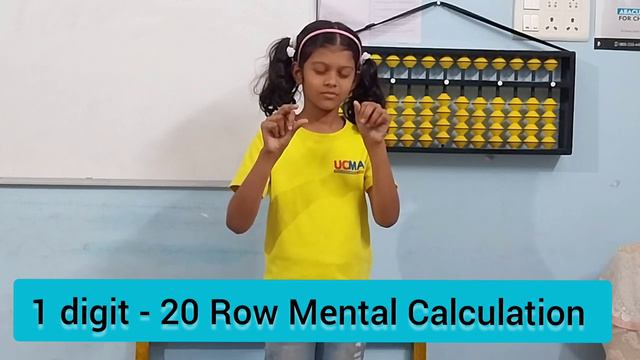 Mental Calculation | 1 D 20 Row By Sanskriti | Elementary A (Level 2) Student