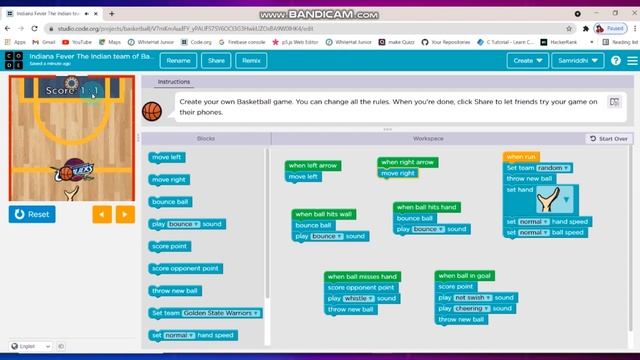 Create Basket ball game in code.org смотреть онлайн