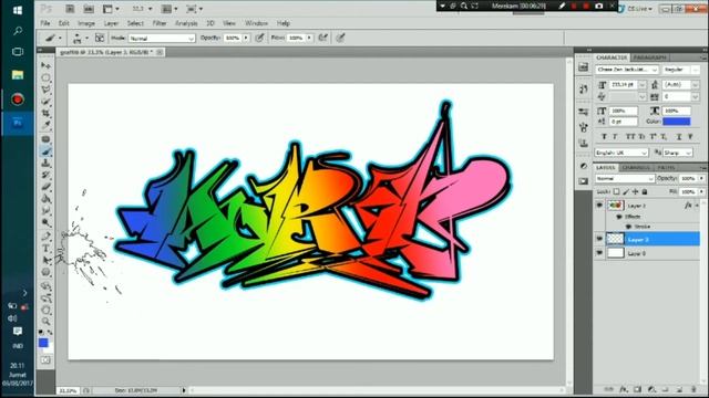 cara membuat graffiti keren di photoshop смотреть онлайн