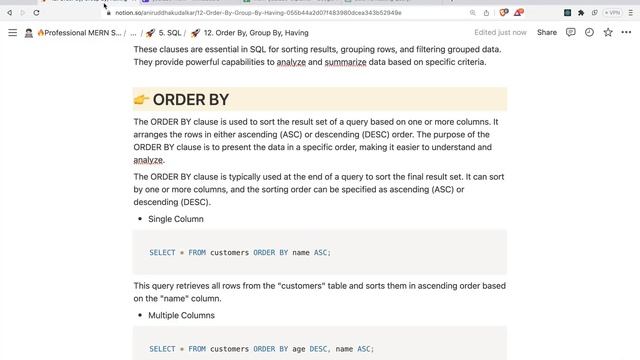 Order By, Group By, Having - MERN Stack Full Course Playlist - 075