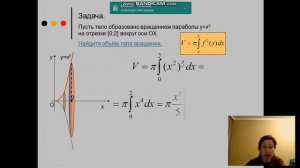 Вычисление объемов тел вращения с помощью определенного интеграла