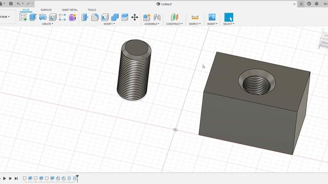 Fusion 360, объёмные фигуры, резьба, срезы, подготовка резьбы под печать на 3Д принтере смотреть онлайн