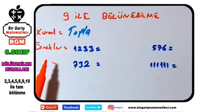 Bölünebilme Kuralları 2 3 4 5 6 9 10 Ile Tam Bölünme Kuralları