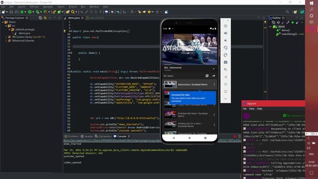 Demo on automating youtube app by Shivansh смотреть онлайн