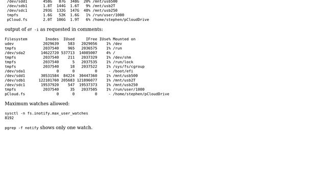 Unix & Linux: pyinotify-- no space left on device смотреть онлайн
