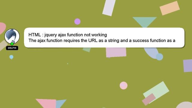 HTML : jquery ajax function not working смотреть онлайн