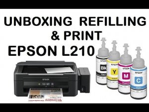 Epson l210 МФУ Распаковка/Заправка/Печать. Epson l210 all-in-one Unboxing Refilling Print.