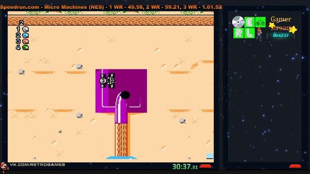 Speedrun - Micro Machines (NES) - 01.00.57 - CHALLENGE.Играет Gamer... смотреть онлайн