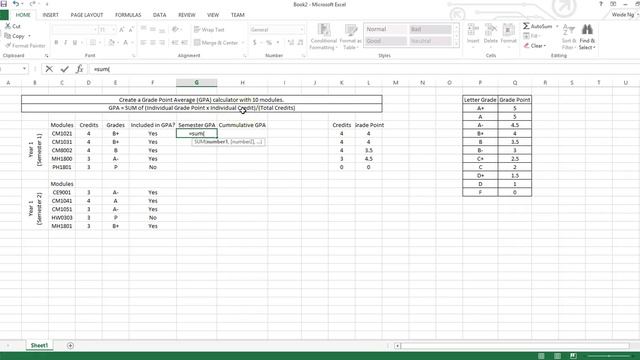 How to Create GPA Calculator Using Microsoft Excel смотреть онлайн