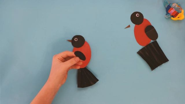 Детские поделки, простые поделки из бумаги, своими руками, в детский сад, в школу, поделка снегирь