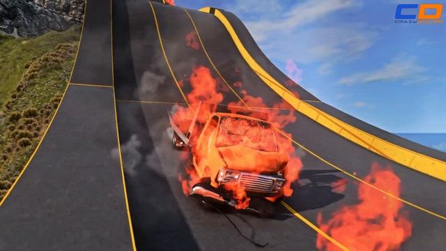 Cars VS Wave Road #12 - BeamNG drive CRAZY DRIVERS смотреть онлайн