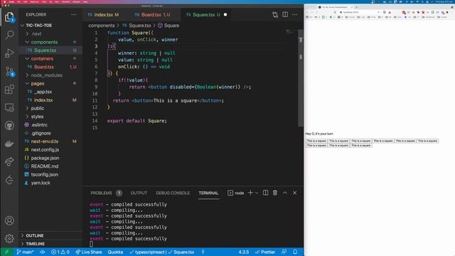 Build TicTacToe with React, TypeScript & NextJS (React hooks) смотреть онлайн