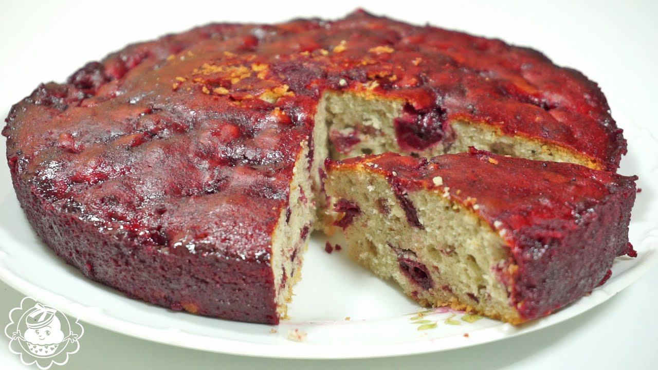 Вкусный вишневый пирог. Простой и вкусный рецепт.Cherry pie with almonds. Simple recipe. смотреть онлайн