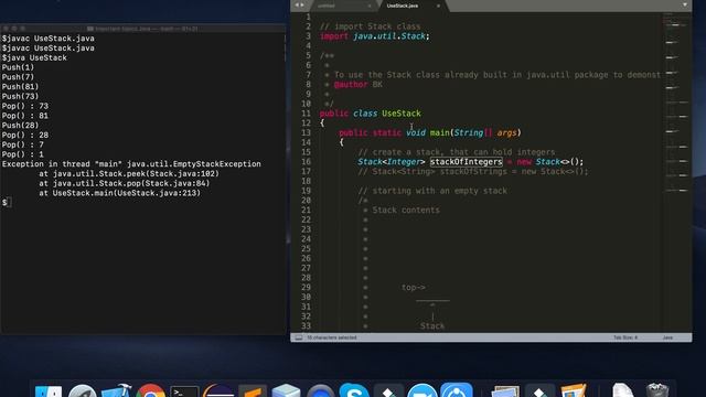 Stack Data Structure demo using java.util.Stack | Java | English смотреть онлайн