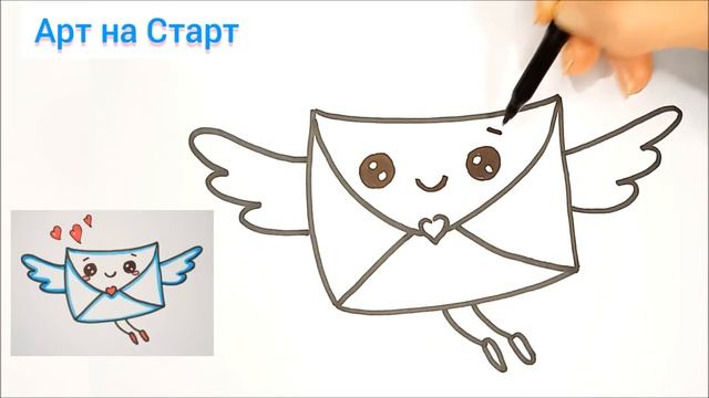 Как нарисовать Милый Конверт Письмо Наклейка Рисунки для ЛД Открытки Простые рисунки для начинающих смотреть онлайн