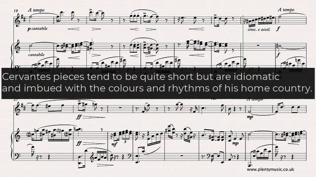Cervantes I. | Adiós A Cuba arr. clarinet in B Flat & piano | sheet music video смотреть онлайн