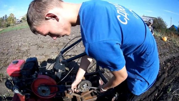 Самодельная картофелекопалка для мотоблока "ОКА".Испытываем.