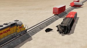 Поезда против широких рельсов — BeamNG.Drive