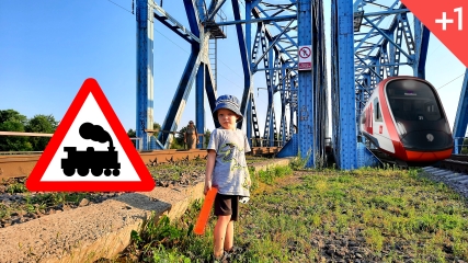 Поезда на жд мосту / Грузовые и пассажирские поезда смотреть онлайн