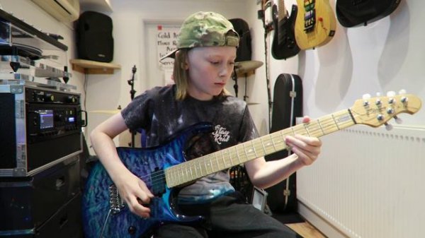 10 Year Old Kid Guitarist Jake Plays Jason Becker/David Lee Roth's Showtime