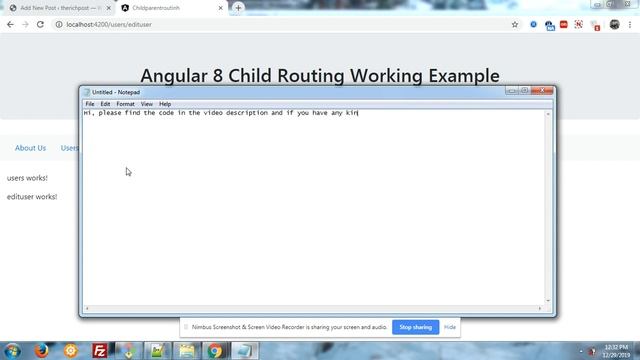 Angular child routing working example смотреть онлайн