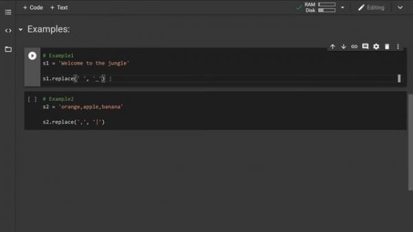 Python replace() string method