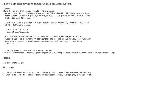 CMake Error at CMakeLists.txt:13 (find_package): By not providing "FindGeant4.cmake" in... смотреть онлайн