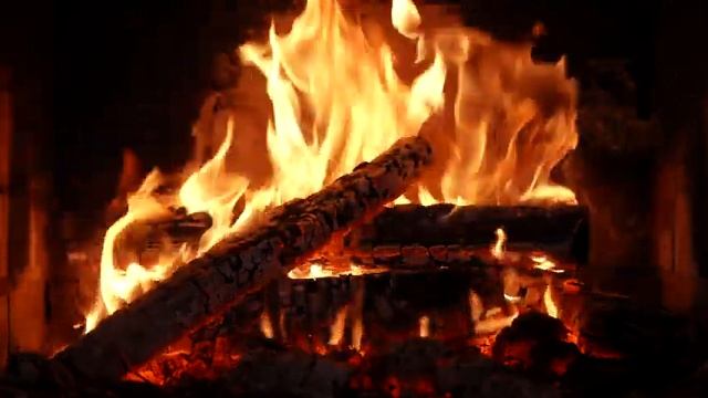 Fireplace At Night 4K ? Cozy Fireplace (12 HOURS). Fireplace Video With Burning Logs & Fire Sounds
