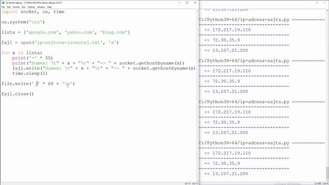 IP Adrese Domena - Izvestaj u .TXT i .HTML - Python Programiranje смотреть онлайн