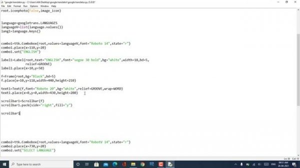 how to create translator using python | python tkinter