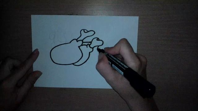 Как нарисовать куриные ножки - How to draw chicken legs - 如何画鸡腿 Как нарисовать милые рисунки смотреть онлайн