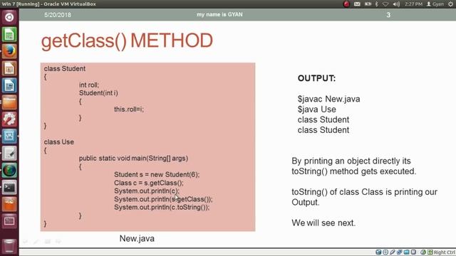 java.lang.Object | #4 | A Very Basic Introduction to getClass() Method and Class.class in Java смотреть онлайн