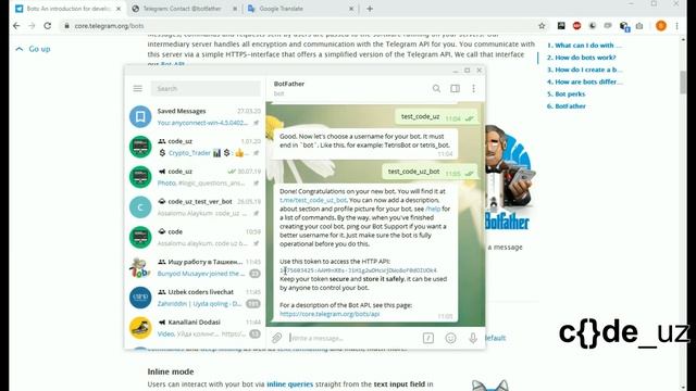 Telegram Bot. 01 - Bot qanday yaratiladi. смотреть онлайн