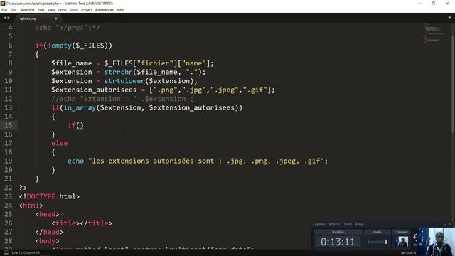 Uploader une image en PHP смотреть онлайн