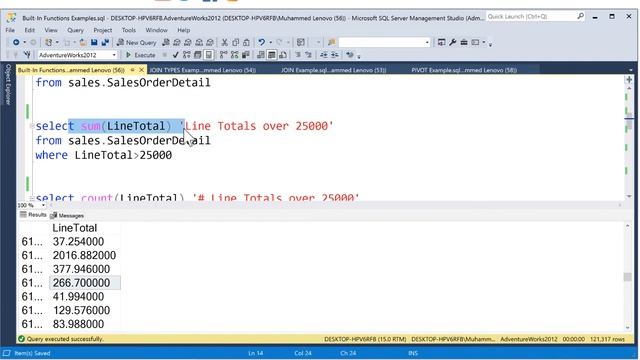 27 Built In Functions , SUM ,COUNT ,MIN ,MAX,AVG Microsoft SQL Server смотреть онлайн
