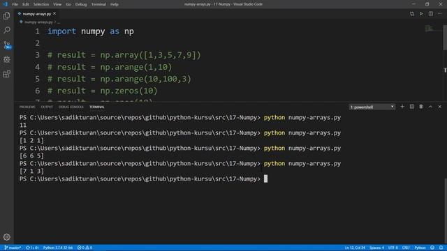 Python - Numpy Dizileri ile Çalışma смотреть онлайн