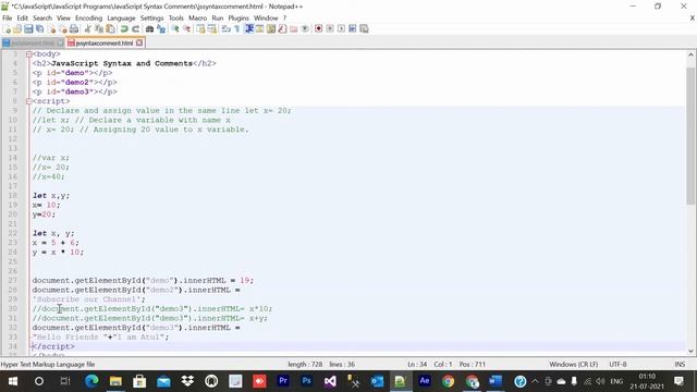 JavaScript Syntax and Comments || Practical Part 5 || w3schools смотреть онлайн